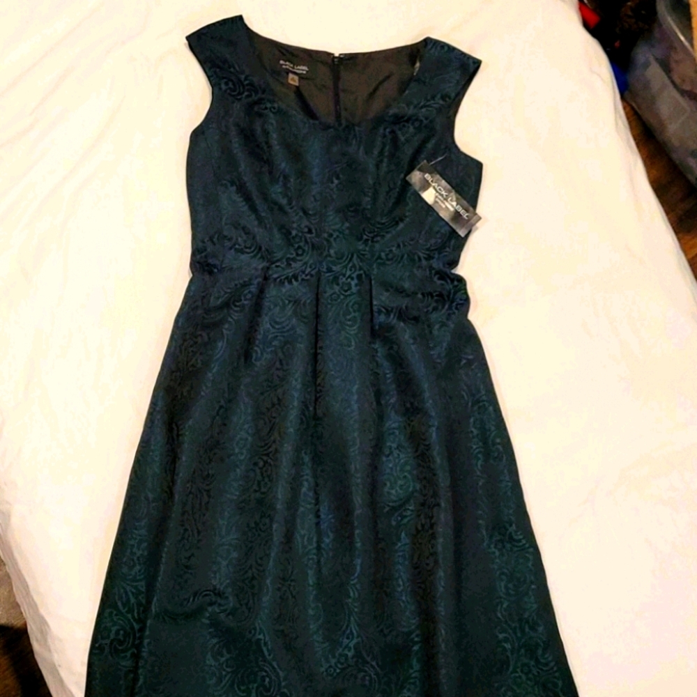 Black/Green Sz4 Evan Picone Dress NWT